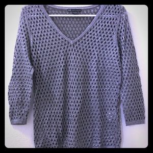 🐹BOGO Armani Exchange Silver Fishnet Top